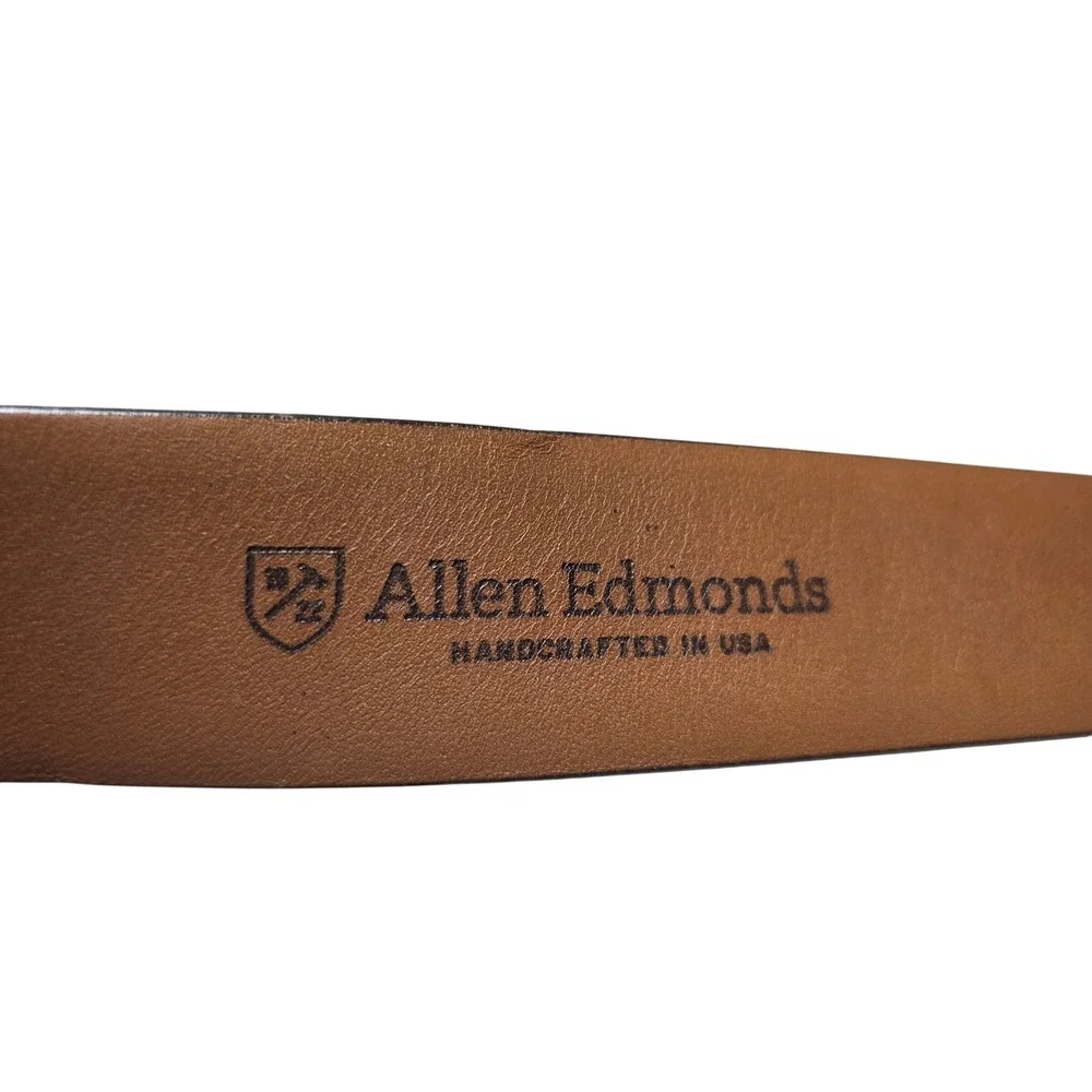 Allen Edmonds Mens Brown Leather Belt Size 42 Handcrafted USA 32190 Cognac